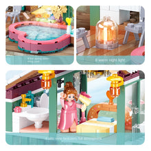 Load image into Gallery viewer, 429PCS MOC City Girls Hot Spring Spa Villa Resort Figure Model Toy Building Block Brick Gift Kids