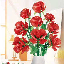 Load image into Gallery viewer, MOC Rose Flower Bouquet Romantic Love Valentine's Day Birthday Model Toy Building Block Brick Gift Kids Home Decoration