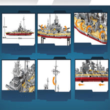 Load image into Gallery viewer, 1608PCS Military WW2 KMS Bismarck Class Battleship Model Toy Building Block Brick Gift Kids Compatible Lego Display