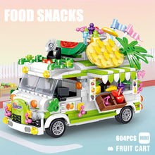 Load image into Gallery viewer, MOC Micro Mini Food Fruit Ice Cream Sushi Burger Vending Truck Car Model Toy Building Block Brick Gift Kids