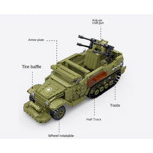Load image into Gallery viewer, 603PCS Military WW2 M16 MGMC Halftrack Vehicle Figure Model Toy Building Block Brick Gift Kids Compatible Lego