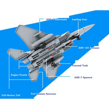 Load image into Gallery viewer, 270PCS Military F-15 Eagle Air Fighter Plane Model Building Block Brick Toy Gift Set Kids New