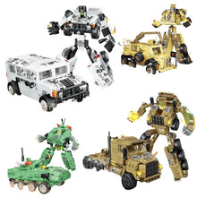 Load image into Gallery viewer, MOC Military WW2 Warrior Demining Transporter Armored Car Truck Transformer Mecha Model Toy Building Block Brick Gift Kids