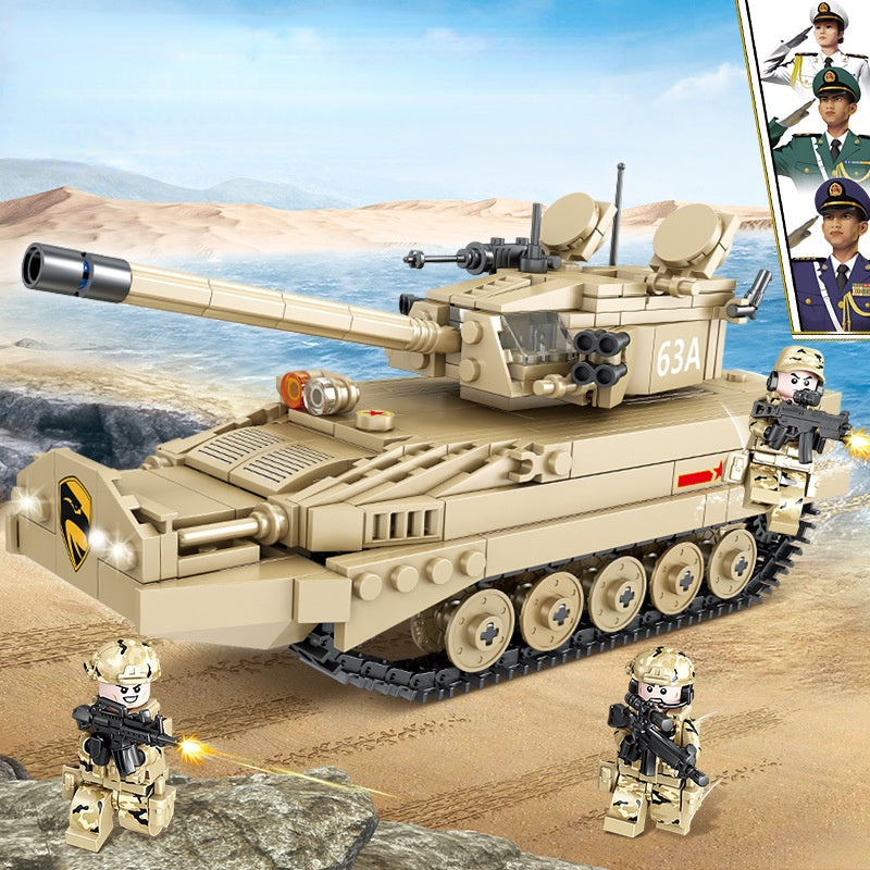 521PCS Military WW2 Type 63 Amphibious Tank Figure Model Toy Building Block Brick Gift Kids Compatible Lego