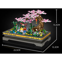 Load image into Gallery viewer, 1101PCS Bonsai Mini Peach Flower Blossom Tree Park Figures Model Building Block Brick Toy Display Gift Set Kids Elegant New Compatible Lego