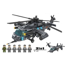Load image into Gallery viewer, 1084PCS Military WW2 2in1 WZ-20 Helicopter V-22 Osprey Figures Model Toy Building Block Brick Gift Kids Compatible Lego