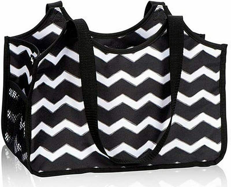 Thirty One Organizing Utility Keep it Tote Cosmetic Bag 31 gift in Black Chevron