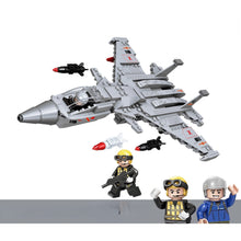 Load image into Gallery viewer, 345PCS Military WW2 J-15 Flying Shark Flanker-D Air Fighter Aircraft Figure Model Toy Building Block Brick Gift Kids Compatible Lego
