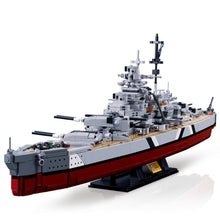 Load image into Gallery viewer, 1849PCS Military WW2 2in1 KMS Bismarck Tirpitz Battle Ship Battleship Model Toy Building Block Brick Gift Kids Compatible Lego 1:350