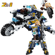Load image into Gallery viewer, 487PCS 4 Sets 2in1 Deformation Avenger Thor Captain Spider Iron Man Motorcycle Motor Bike Figure Model Toy Building Block Brick Gift Kids Compatible Lego