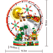 Load image into Gallery viewer, 878PCS MOC Micro Mini Christmas Eve Ferries Wheel Santa House Model Toy Building Block Brick Gift Kids Display Light