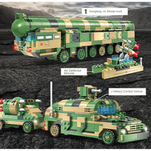 Load image into Gallery viewer, 859PCS Military WW2 8in2 DF-41 Missile Truck Fighter Helicopter Submarine Figure Model Toy Building Block Brick Gift Kids Compatible Lego