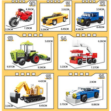 Load image into Gallery viewer, 710PCS MOC 16in1 City Urban Train Transportation Car Bus Digger Motorcycle Model Toy Building Block Brick Gift Kids Compatible Lego