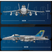 Load image into Gallery viewer, 1713PCS Military WW2 FA-18 F18 Hornet Strike Air Fighter Aircraft Model Toy Building Block Brick Gift Kids Compatible Lego