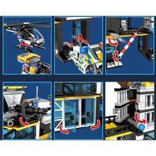 Load image into Gallery viewer, 1261PCS MOC City Police Station Headquarters Car Helicopter Motorcycle Model Toy Building Block Brick Gift Kids DIY