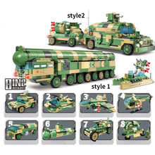 Load image into Gallery viewer, 859PCS Military WW2 8in2 DF-41 Missile Truck Fighter Helicopter Submarine Figure Model Toy Building Block Brick Gift Kids Compatible Lego