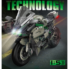 Load image into Gallery viewer, 1968PCS MOC Technic Speed H2R Racing Sports Motorcycle Motor Bike Model Toy Building Block Brick Gift Kids Compatible Lego 1:5 Light