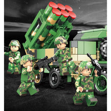 Load image into Gallery viewer, 683PCS Military WW2 4in1 HQ-16 Medium Range Air Defense Missile Truck Fighter Helicopter Figure Model Toy Building Block Brick Gift Kids Compatible Lego