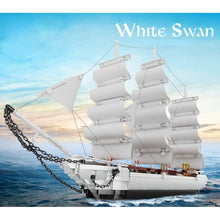 Load image into Gallery viewer, 1672PCS MOC White Swan Sailing Boat Ship Model Toy Building Block Brick Gift Kids Display