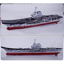 Load image into Gallery viewer, 1728PCS Military WW2 2in1 PLA NAVY Shandong Aircraft Carrier Model Toy Building Block Brick Gift Kids Compatible Lego 1:450