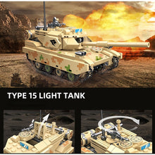 Load image into Gallery viewer, 358PCS Military WW2 Type 15 Light Tank Model Toy Building Block Brick Gift Kids Compatible Lego