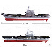 Load image into Gallery viewer, 1728PCS Military WW2 2in1 PLA NAVY Shandong Aircraft Carrier Model Toy Building Block Brick Gift Kids Compatible Lego 1:450