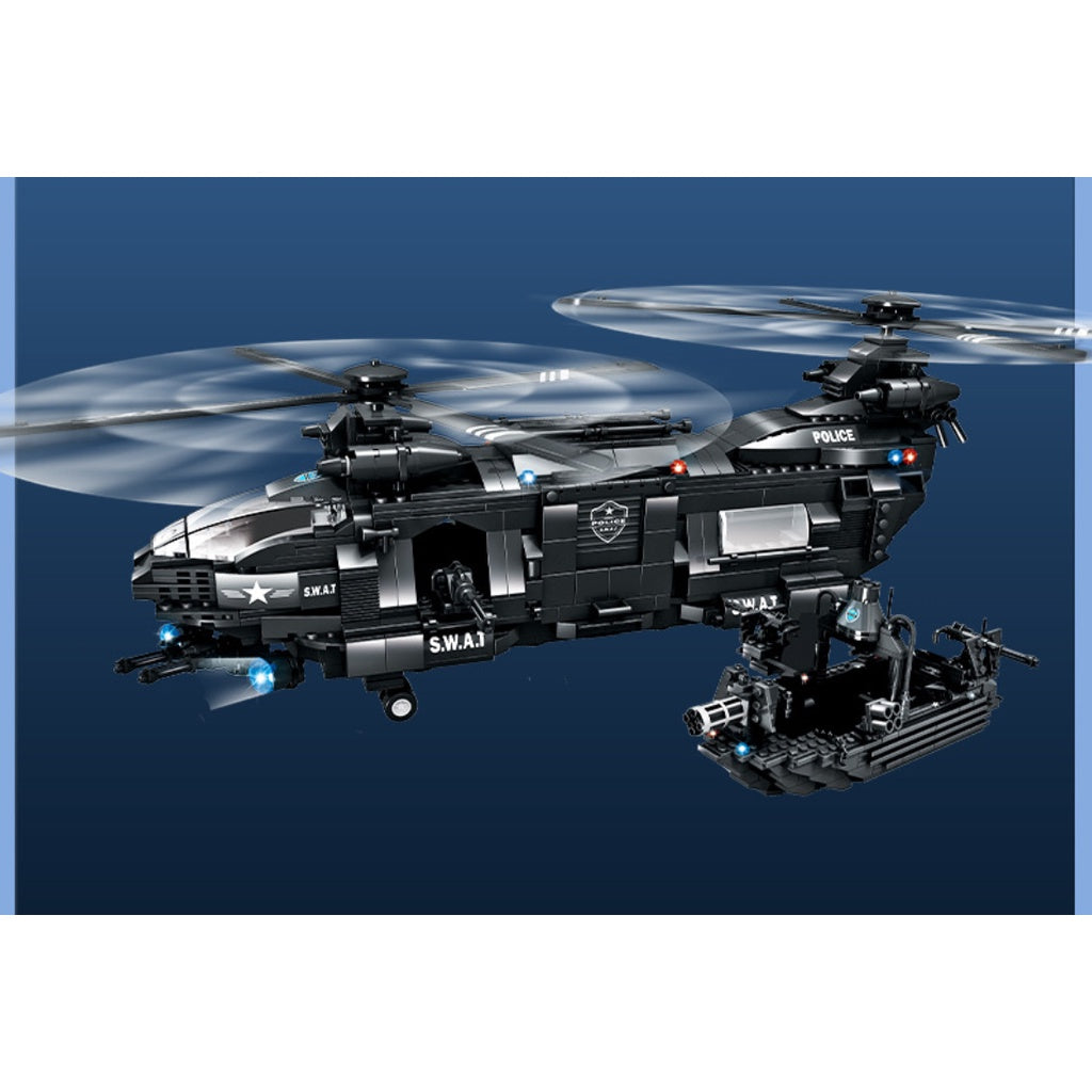 1251PCS MOC SWAT Hawk Air Freighter Helicopter Model Toy Building Blo mycrazybuy store