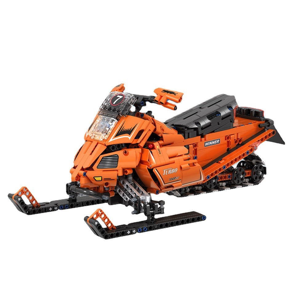 961PCS MOC Technic Snow Ski Mobile Snowmobile Motorcycle Motor