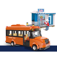Load image into Gallery viewer, 377PCS MOC City School Bus Shop Store Figure Model Toy Building Block Brick Gift Kids Compatible Lego