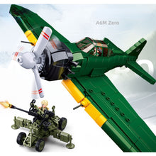 Load image into Gallery viewer, 560PCS Military WW2 A6M Zero Air Fighter Aircraft Bofors Anti-aircraft Figure Model Toy Building Block Brick Gift Kids Compatible Lego