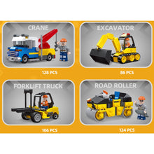Load image into Gallery viewer, 444PCS MOC City Crane Excavaror Forklift Road Roller Construction Figure Model Toy Building Block Brick Gift Kids DIY
