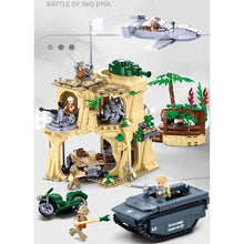 Load image into Gallery viewer, 1124PCS Military WW2 Battle Of Iwo Jima Scene Tank Air Fighter Figure Model Toy Building Block Brick Gift Kids Compatible Lego