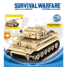 Load image into Gallery viewer, 597PCS Military WW2 2in1 Panzerkampfwagen King Tiger Tank Marder Destroyer Model Toy Building Block Brick Gift Kids DIY Compatible Lego