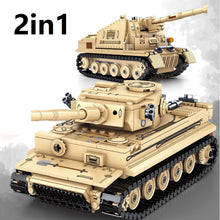 Load image into Gallery viewer, 597PCS Military WW2 2in1 Panzerkampfwagen King Tiger Tank Marder Destroyer Model Toy Building Block Brick Gift Kids DIY Compatible Lego