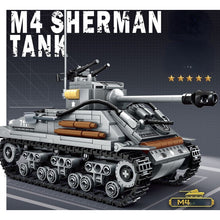 Load image into Gallery viewer, 656PCS Military WW2 M4 Sherman Tank Figure Model Toy Building Block Brick Gift Kids DIY Compatible Lego