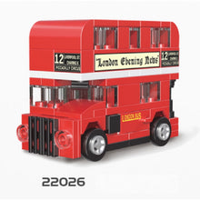 Load image into Gallery viewer, MOC Technic Speed Pull Back Mini Racing Sports Car Ambulance Fire Food Truck Bus Taxi Double Decker Van Camper Model Toy Building Block Brick Gift Kids DIY Compatible Lego Cute