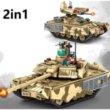 Load image into Gallery viewer, 710PCS Military WW2 2in1 T90S Main Battle Tank BMPT-72 Model Toy Building Block Brick Gift Kids DIY Compatible Lego