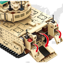 Load image into Gallery viewer, 659PCS Military WW2 2in1 Merkava Main Battle Tank M2 Bradley Fighting Vehicle Model Toy Building Block Brick Gift Kids DIY Compatible Lego