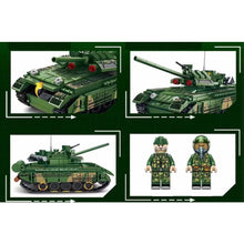 Load image into Gallery viewer, 592PCS Military WW2 T-80U Main Battle Tank Figure Model Toy Building Block Brick Gift Kids DIY Compatible Lego
