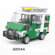 Load image into Gallery viewer, MOC Technic Speed Pull Back Mini Racing Sports Car Ambulance Fire Food Truck Bus Taxi Double Decker Van Camper Model Toy Building Block Brick Gift Kids DIY Compatible Lego Cute