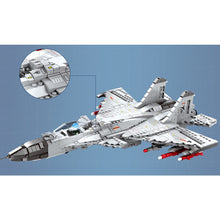 Load image into Gallery viewer, 1066PCS Military WW2 J-15 AWACS Carrier Air Fighter Flying Shark Flanker-D Figure Model Toy Building Block Brick Gift Kids DIY Compatible Lego