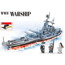 Load image into Gallery viewer, 827PCS Military WW2 North Carolina Class Battleship Figure Model Toy Building Block Brick Gift Kids DIY Compatible Lego