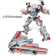 Load image into Gallery viewer, 440PCS Military 2in1 WW2 H20 Stealth Bomber Mecha Robot Figure Model Toy Building Block Brick Gift Kids DIY Compatible Lego