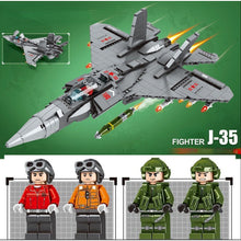 Load image into Gallery viewer, 1165PCS Military WW2 J35 FC31 Stealth Fighter Airplane Figure Model Toy Building Block Brick Gift Kids DIY Compatible Lego