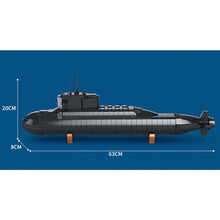 Load image into Gallery viewer, 1498PCS Military WW2 Type 094 Strategic Nuclear Submarine 09-IV Model Toy Building Block Brick Gift Kids DIY Compatible Lego