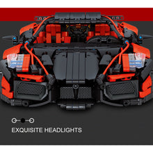 Load image into Gallery viewer, 1827PCS MOC Technic Speed Pull Back Red Super Racing Sports Car Model Toy Building Block Brick Gift Kids DIY Compatible Lego 1:10