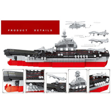 Load image into Gallery viewer, 676PCS Military WW2 Liaoning Class Aircraft Carrier Figure Model Toy Building Block Brick Gift Kids DIY Compatible Lego