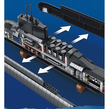 Load image into Gallery viewer, 1498PCS Military WW2 Type 094 Strategic Nuclear Submarine 09-IV Model Toy Building Block Brick Gift Kids DIY Compatible Lego