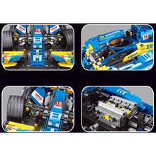 Load image into Gallery viewer, 1308PCS MOC Technic Speed Static Blue F1 Formula One Super Racing Sports Car Model Toy Building Block Brick Gift Kids DIY Compatible Lego 1:10