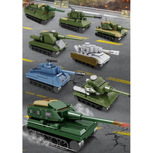 Load image into Gallery viewer, 461PCS Military WW2 Set Cheetah Tank Fighter L48 Chaser JS-2 Firefly M26 SU-100 Destroyer Model Toy Building Block Brick Gift Kids DIY Compatible Lego